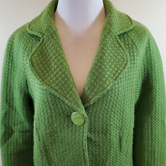 Green Tweed Single Button Swing Jacket/Coat - Picture 2 of 4
